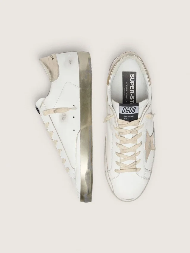 Men's Super-Star with gold sparkle foxing and lettering