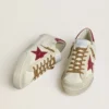 Men's Super-Star with red leather star and beige suede inserts
