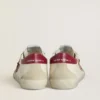 Men's Super-Star with red leather star and beige suede inserts