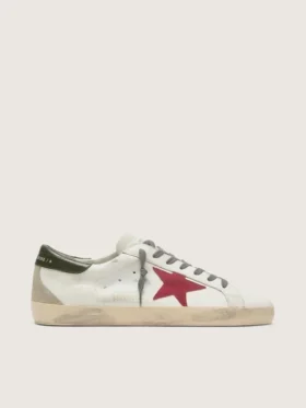 Men's Super-Star with red suede star and green leather heel tab