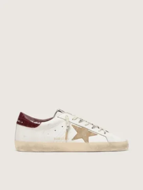 Men's Super-Star with sand suede star and red croc-print leather heel tab