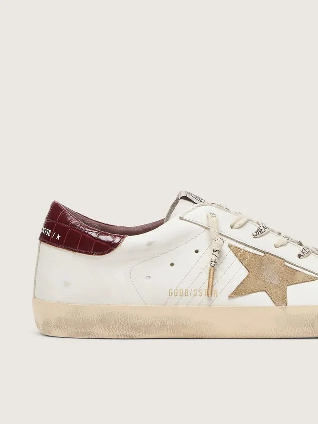 Men's Super-Star with sand suede star and red croc-print leather heel tab