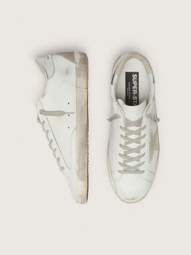 Men's Super-Star with silver heel tab and lettering