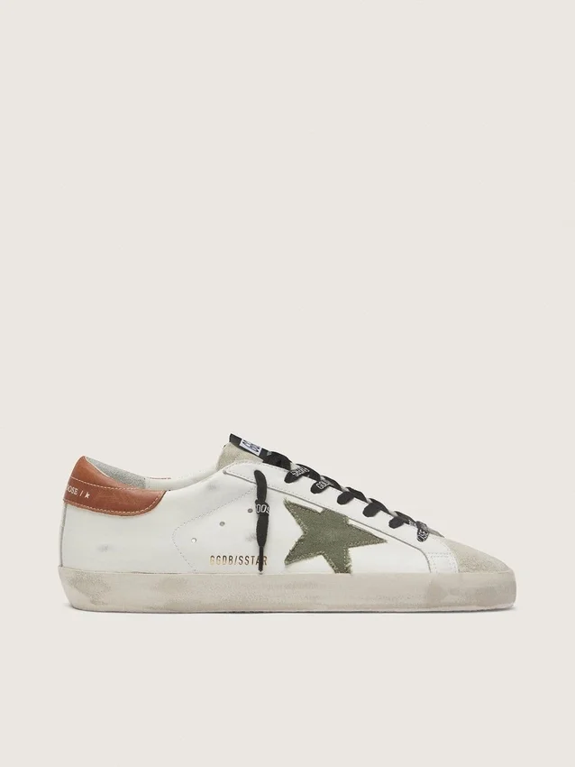Men's Super-Star with star in olive green canvas