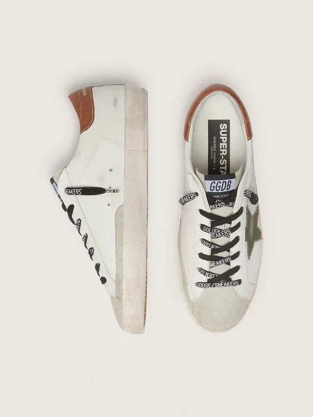 Men's Super-Star with star in olive green canvas