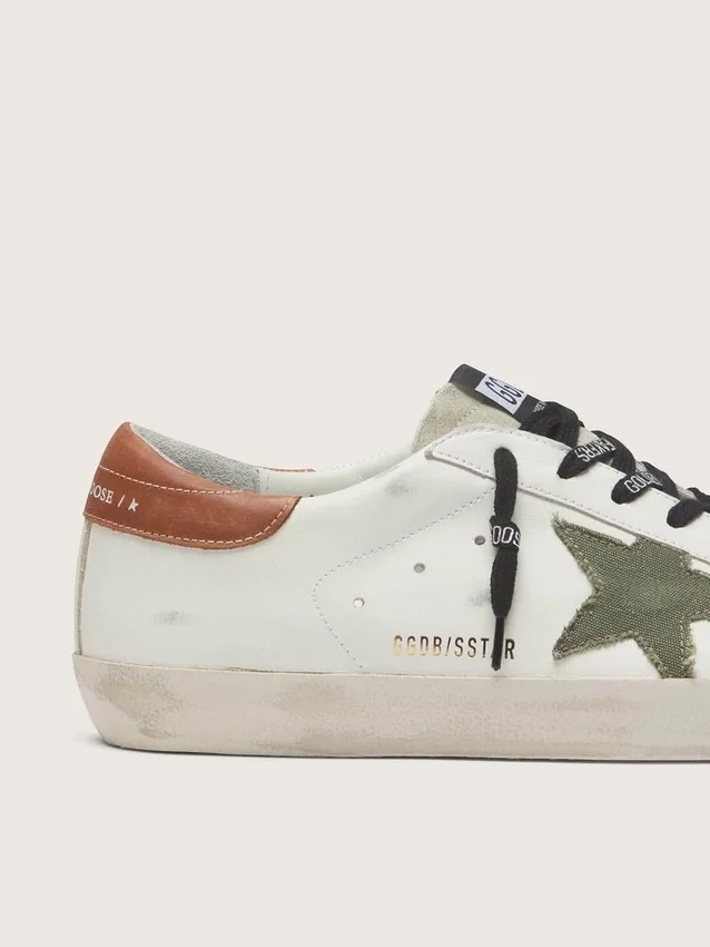 Men's Super-Star with star in olive green canvas