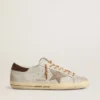 Men's Super-Star with tobacco-colored croc-print leather star and black leather heel tab
