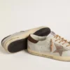 Men's Super-Star with tobacco-colored croc-print leather star and black leather heel tab