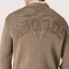 Men's sweater in light taupe organic cotton with embroidered logo