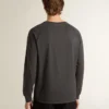 Men's T-shirt in anthracite-colored cotton with print on the chest