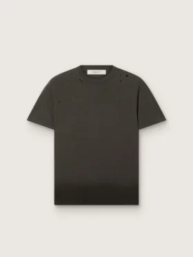 Men’s T-shirt in anthracite cotton jersey with perforated heart