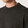 Men’s T-shirt in anthracite cotton jersey with perforated heart