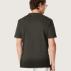 Men’s T-shirt in anthracite cotton jersey with perforated heart