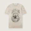 Men's T-shirt in gray melange jersey with vintage print