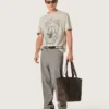 Men's T-shirt in gray melange jersey with vintage print
