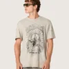Men's T-shirt in gray melange jersey with vintage print