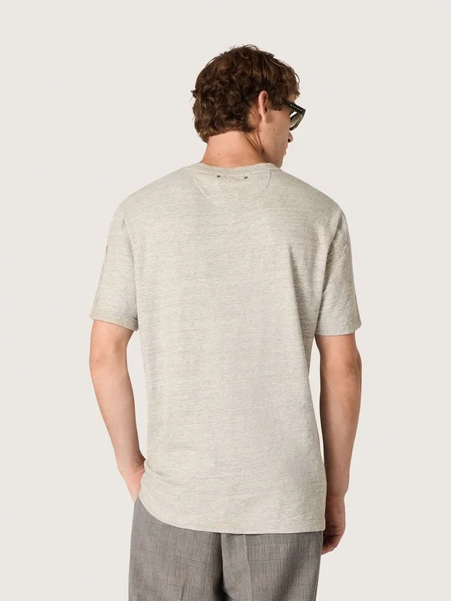 Men's T-shirt in gray melange jersey with vintage print