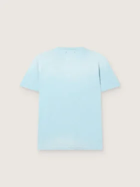 Men’s T-shirt in light blue cotton jersey with graphic print