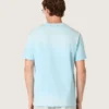Men’s T-shirt in light blue cotton jersey with graphic print