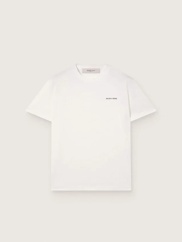 Men's T-shirt in vintage white cotton jersey