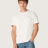 Men's T-shirt in vintage white cotton jersey