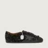 Men's True-Star in black suede with Swarovski crystals and black leather star