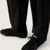 Men's True-Star in black suede with Swarovski crystals and black leather star