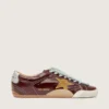 Men's True-Star in burgundy naplak with suede star and silver nappa heel tab