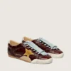 Men's True-Star in burgundy naplak with suede star and silver nappa heel tab