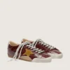 Men's True-Star in burgundy naplak with suede star and silver nappa heel tab