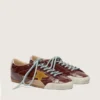 Men's True-Star in burgundy naplak with suede star and silver nappa heel tab