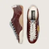 Men's True-Star in burgundy naplak with suede star and silver nappa heel tab