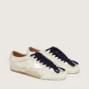 Men's True-Star in light gray suede with metallic silver star and heel tab