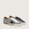 Women's True-Star in silver sequins with black star and silver leather heel tab