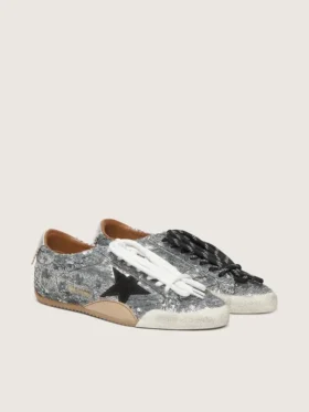 Men’s True-Star in silver sequins with black star and silver leather heel tab