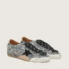 Women's True-Star in silver sequins with black star and silver leather heel tab