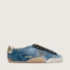 Men's True-Star in teal suede with black star and cream heel tab
