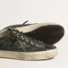 Men's V-Star in black and green striped canvas with black leather star and toe