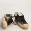 Men's V-Star in black canvas with ice-gray star and heel