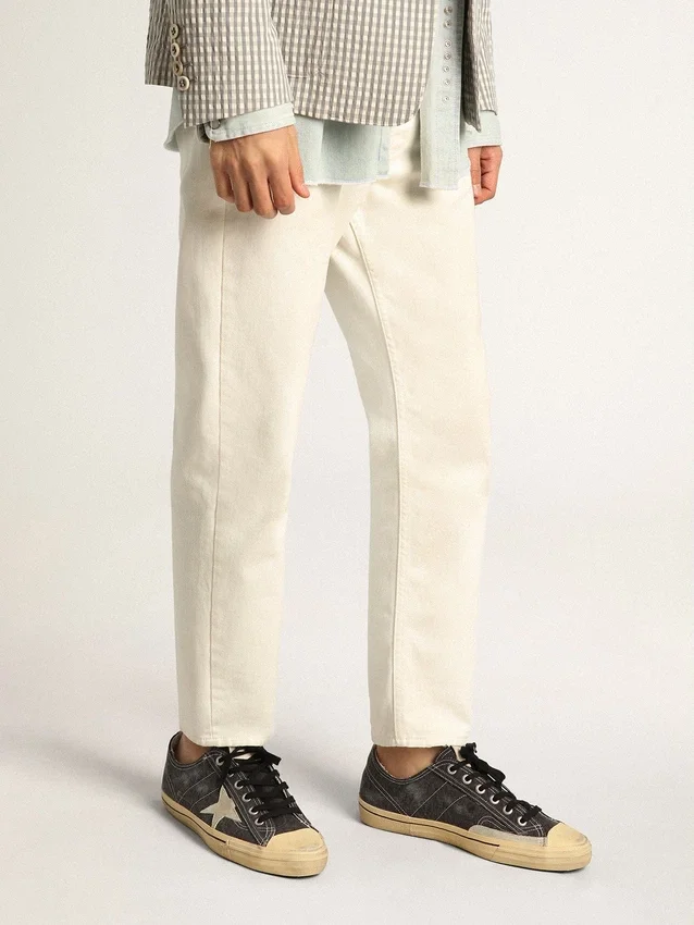 Men's V-Star in black canvas with ice-gray star and heel