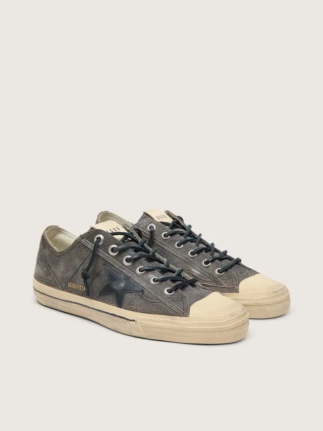Men’s V-Star in black suede with black leather star