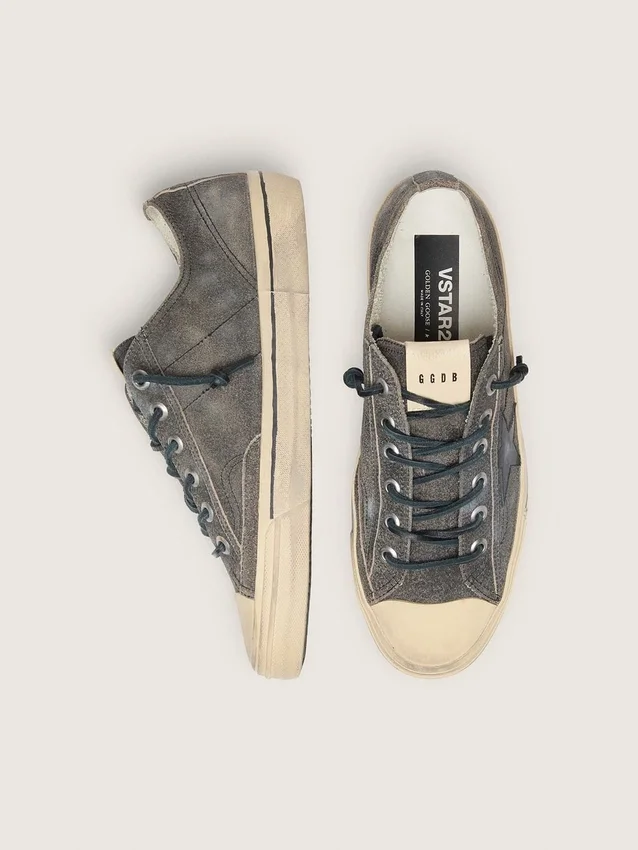 Men’s V-Star in black suede with black leather star