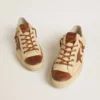 Men's V-Star in cream canvas with tobacco leather star