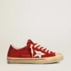 Men's V-Star in dark red suede with silver star and heel tab