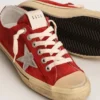 Men's V-Star in dark red suede with silver star and heel tab