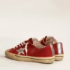 Men's V-Star in dark red suede with silver star and heel tab
