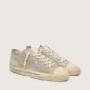 Men's V-Star in dove-gray suede with silver metallic leather star