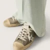 Men's V-Star in dove-gray suede with silver metallic leather star