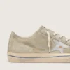 Men's V-Star in dove-gray suede with silver metallic leather star