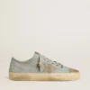 Men's V-Star in light blue canvas with dove-gray leather star
